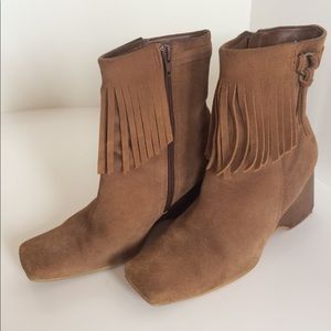 Fringe Leather Booties